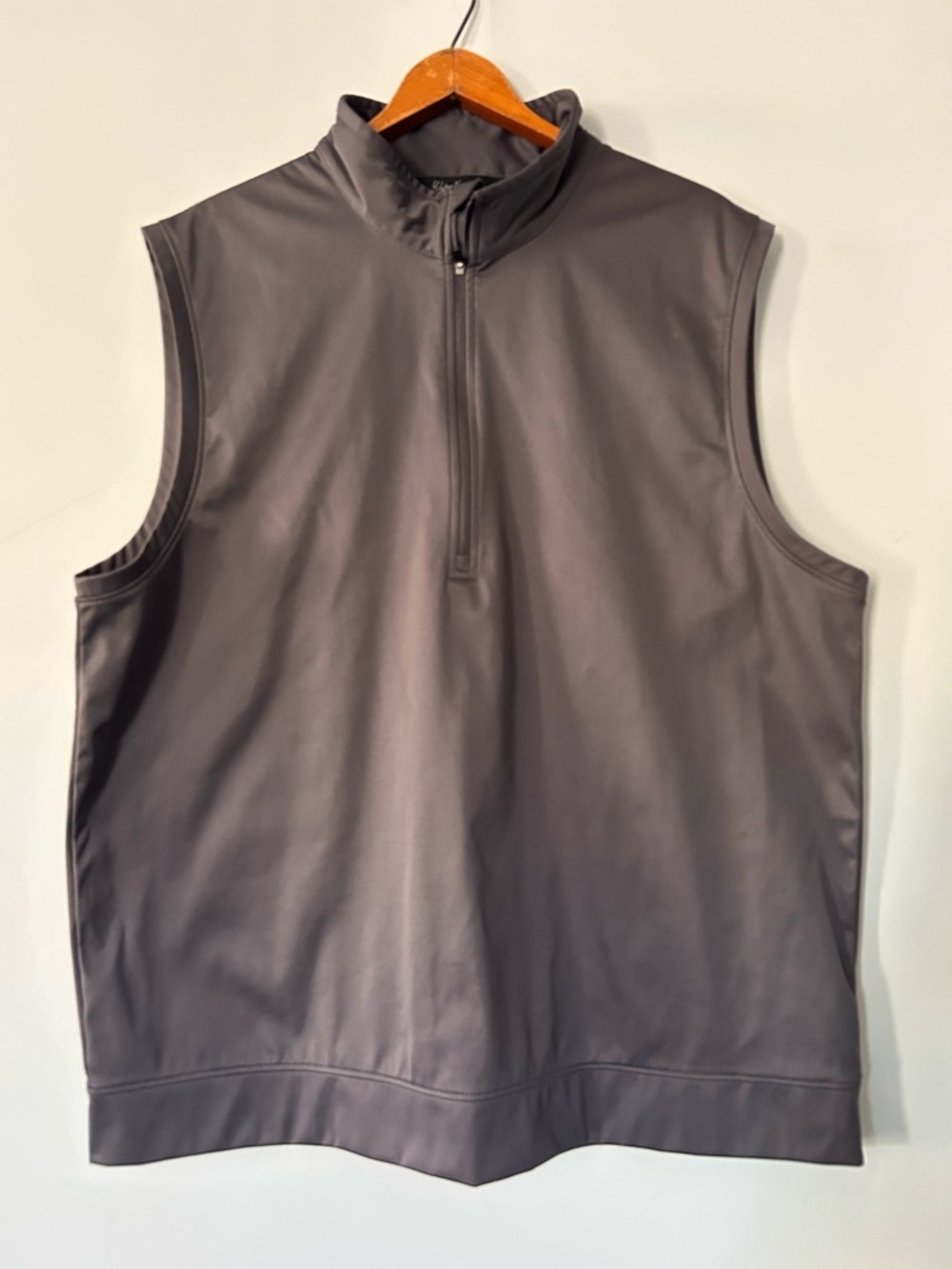 Walter Hagen Essentials Men's L Golf Vest 1/4 Zip Gray Sleeveless Lightweight